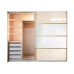 Gold Dulap 2500 Crem cu usi MDF Lucios si Oglinda + 1 Comoda